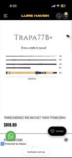 Transcendence Rod Baitcast TRAPA 77/66B