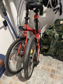 B'TWIN Red Folding Bicycle