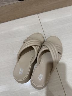 FitFlop Beige Padded Cross Strap Platform Sandals