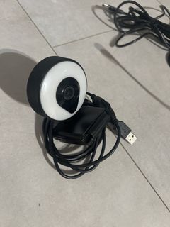 Webcam with Ring Light & 2 Microphones (USB & 3.5mm)