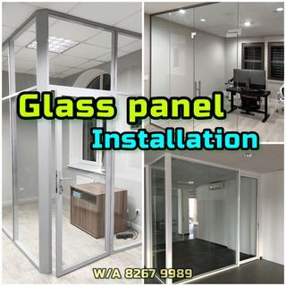 🔥 Up to 65% off 🔥 Glass panel installation/Glass door/ Shower glass/ glass swing door/Auto glass door/ privacy film commercial glass/Office partition/ Gypsum board /partition wall/ Hdb, condo, Bto house/commercial area, office partition/ID/Contructor