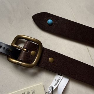 Rare Levi’s USA dark brown vintage Goros extra long genuine real leather belt Amekaji selvedge jeans turquoise bead biker rider rocker brass gold buckle square new limited edition w26 w27 w28 w29 w30 w31 w32 w33 26 27 28 29 30 31 32 33