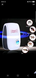 Ultrasonic pest repeller, repel mosquito/cockroach. 3-Pin Plug