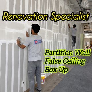 wall partition / partition wall / room partition / false ceiling / partition / renovation contractors / hacking services / contractor / box up / cove light install / wall divider / partition / renovation Specialist / BCA Approved Company
