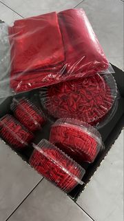 Wedding Red Cloth/Banners and Rosettes
