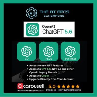 🔥#1 SG Seller 🔥 ChatGPT Plus/ChatGPT Business/ChatGPT Go /ChatGPT Pro Model Access | Private Account / GPT-5.6, CODEX