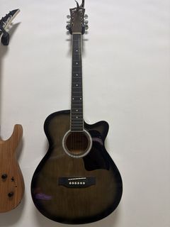 Asahi Acoustic Guitar with capo