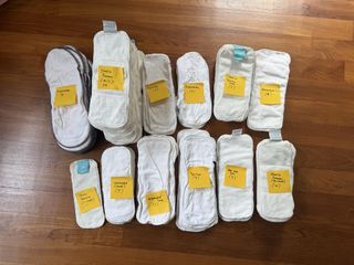 Cloth diapers inserts - 114 pieces, Geffens etc
