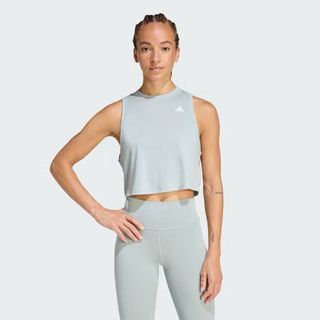 (BRAND NEW IN STOCK) adidas Gym & Training Train Essentials Boxy Workout Tank Top Women Green