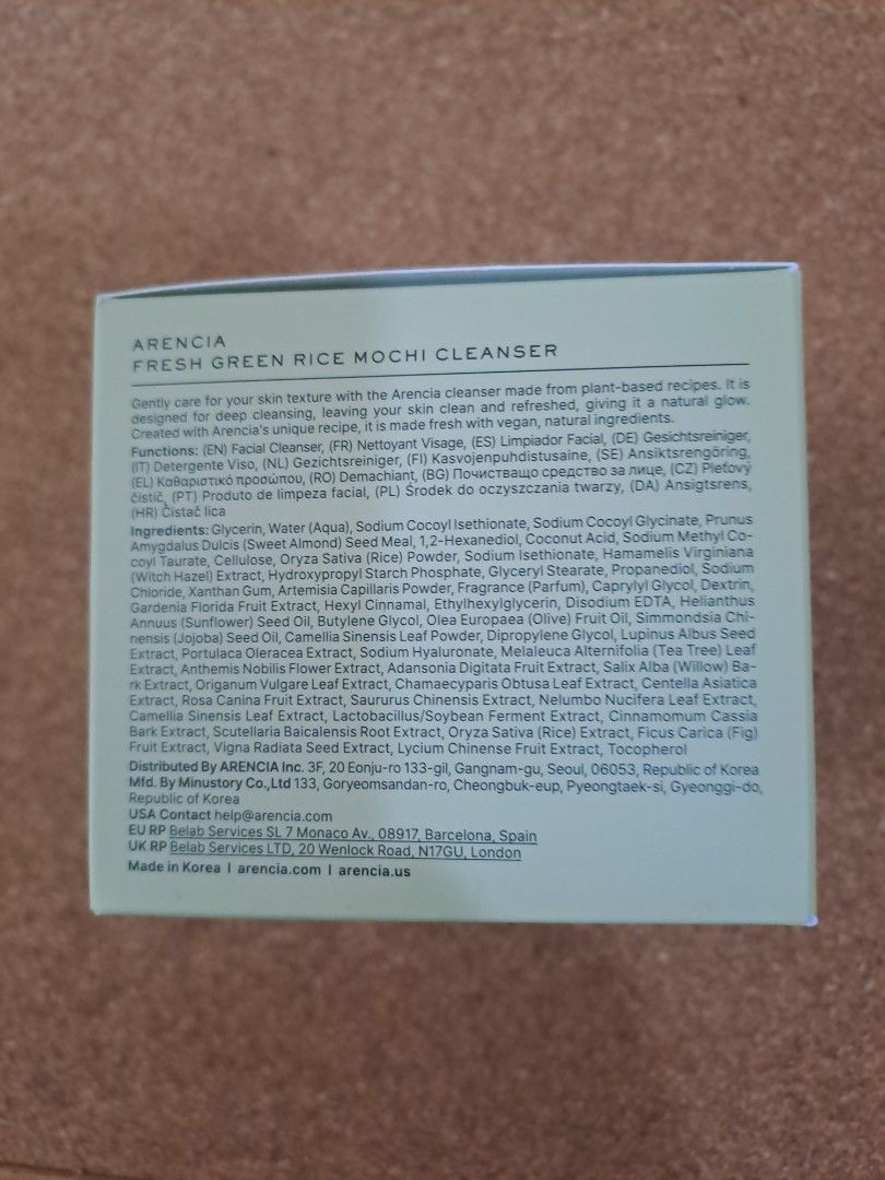 🌸Super sale 🌸 Sealed Arencia Fresh Green Rice Mochi Cleanser 120g Full size 🌸Fresh stock Exp 2029 (Category: Face Care) located in Singapore. Submitted by happyshopping_sg (Listing ID 1455559897, Image 2). Description: .