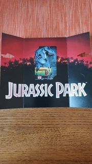 Vintage 1992 Topps JURASSIC PARK trading card folder and wrapper display