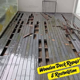 Wooden deck restoration, Wooden deck repair & varnish, Replacement, Composite, WPC & Chengal decking supply & installation, Aluminium base, Parquet floor polish, Parquet repair, Balcony flooring, Staining, Planter decking installation, Deck support repair