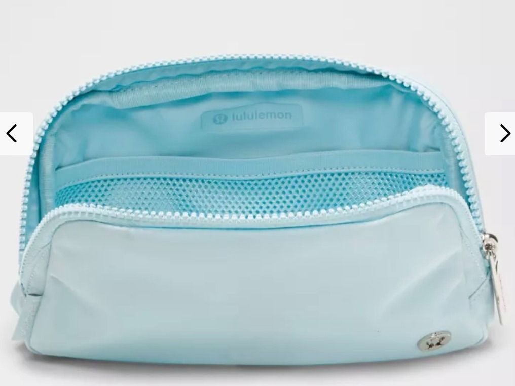 BNWT Lululemon Everywhere Belt Bag 1L in Foam Cloud/Silver (Category: Purses & Pouches) located in Singapore. Submitted by weiztay (Listing ID 1455771911, Image 3). Description: - Lululemon Everywhere Belt Bag - Zippered main compartment to secure your valuables - Interior mesh pocket for organization - Adjustable strap for a comfortable fit, tuck the excess belt bag strap into the elastic loops - Perfect for carrying essentials Bag dimensions: 1