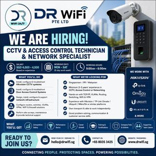 CCTV & Network Specialist / $4,000–$5,000 / Full Time
