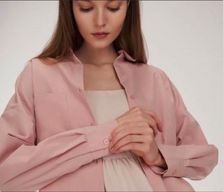 TCL Drake Oversized Shirt in Pink Button-Up