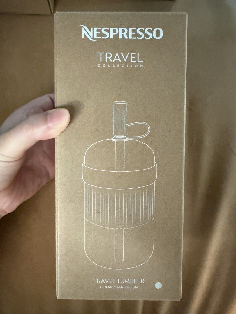 BNIB Nespresso Travel Tumbler (spillproof cold cup!!) Aquamarine (Category: Water Bottles & Tumblers) located in Singapore. Submitted by strawberryapplepie (Listing ID 1455951478, Image 3). Description: Brand new in box TikTok viral Nespresso Travel Tumbler (for cold drinks) in Aquamarine 540ml Spill proof RTP $50.