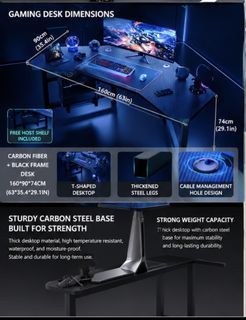 Carbon fiber computer table 1.6M