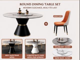Dining table with chairs and turning table moving out sales