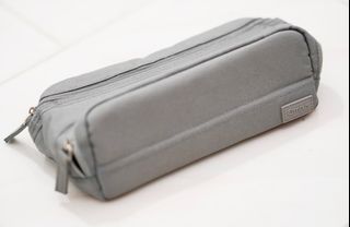 KOKUYO CAMPUS MULTI-PURPOSE SIDE-OPENING DOUBLE ZIP PEN CASE （GREY)