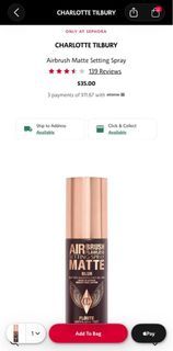 Charlotte Tilbury Airbrush Matte Setting Spray in 34ml (Mini size)