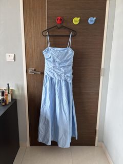 Forever New Light Blue Ruched Maxi Dress - Prom / Wedding / Bridesmaid