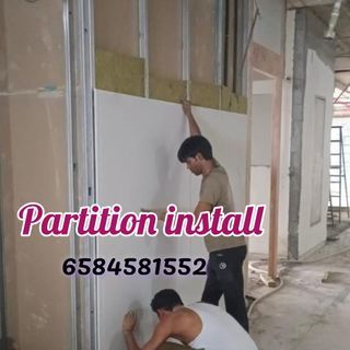 Installation service/Partition wall/false ceiling install/arch wall install/door install/glass panel/access panel install/commercial partition/soundproof partition/L-shape partition/pipe Box up/dry wall install/partition/contractors/ID/ electric work