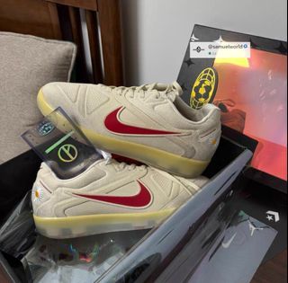 Nike × PEACEMINUSONE × Korean Team Cryoshot CTR360 Maestri ll 'Natural University Red' Comfortable Fit Old Football Shoes Beige