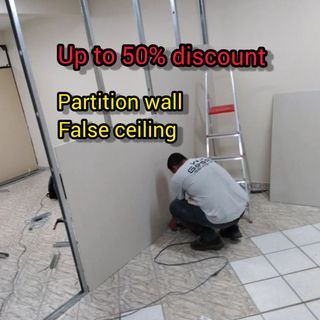 Partition wall service/False ceiling service/plastering service/Direct contractor/Painting Service/Limewash Service/Epoxy/partition divider/Varnish service/Box up/3 rm flat,4 rm flat,5 rm flat painting/Dismantle &Disposal/Grouting/Hacking/Installation