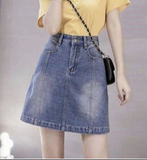 Women Denim A-line Short Skirt (Blue) - Size 3XL