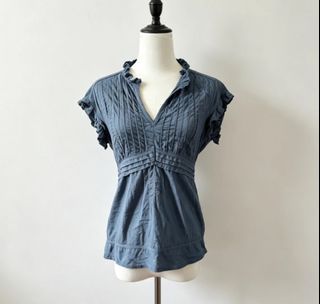 y2k thrifted shoujo ruffle mori kei blouse vintage