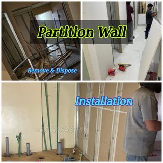 Partition room making service sg, drywall partition & false ceiling,  walls dismantle & Dispose, pipe box up, access panel install, Door frame & Door install, Industrial, commercial, house partition, Arch wall painting, Urgent slot, Study/Bedroom