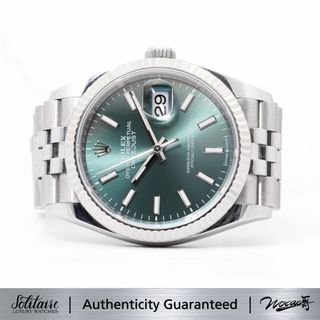 2024 LIKE NEW Rolex Datejust Mint Green Dial Jubilee 36mm 126234