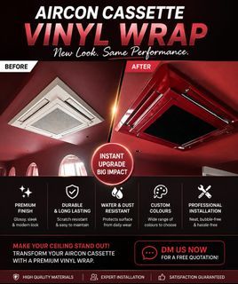 🔥Aircon Cassette Premium Vinyl Sticker Wrapping