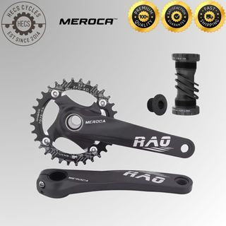 <INSTOCK> Meroca MTB Crankset 170mm with Bottom Bracket 32T Chainring 104BCD Aluminum Alloy Mountain Bike Crank