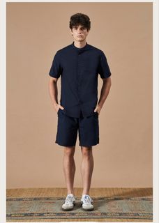 Mandarin collared shirt