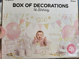 BNIB Party deco 1st Birthday Decorations Set - 33 Pcs (Foc gift)