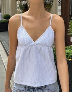 wtt/wts Brandy Melville edith Blue Striped Baby blue top