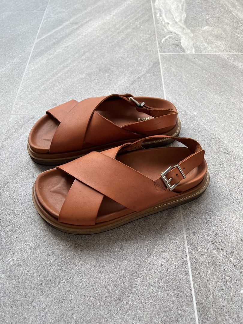 Alohas Brown Sandels - Size 37 (Category: Sandals) located in Singapore. Submitted by tanbyc (Listing ID 1456786471, Image 2). Description: •Near new pair of sandels from Alohas. • Originally purchased at $179 but selling at $50. •Worn minimally as I realised the style does not suit me. .