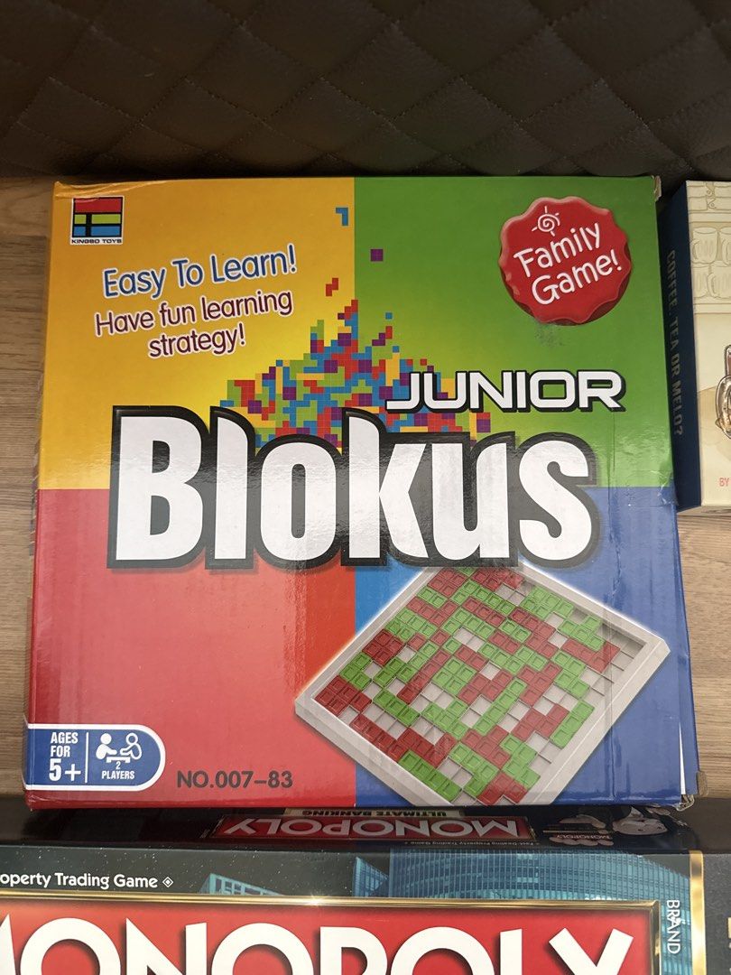 [Assorted Board Games] Monopoly, Blokus, Chess, and more! (Category: Board Games & Puzzles) located in Singapore. Submitted by lynniestuff (Listing ID 1456814050, Image 4). Description: **Price List** Junior Blokus - $5 Monopoly Ultimate Banking - $20 [SOLD] Kopi King - $18 Cards Against Humanity - $15 Disturbed Friends - $15 Chinese Chess - $5 Chinese Chess (Wood) - $20 Chess Game - $5 The Game of Life - $10 .