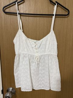 Brandy Melville White Eyelet Camisole Top Size S