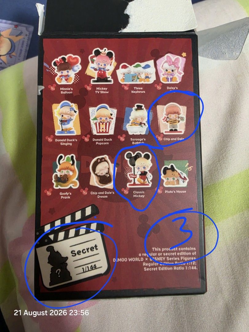 Disney Pop Mart Donald Duck Popcorn Blind Box Figure (Category: Designer & Blind Box Toys) located in Singapore. Submitted by yuko26 (Listing ID 1456930525, Image 3). Description: - Pop Mart Donald Duck Blind Box Figure - Specific character: Chip and Dale - Includes original box and card - Box opened, but figure remains in protective packaging - Ideal for Disney collectors pm me 9656923one. Trade-in only for chip and dale. .