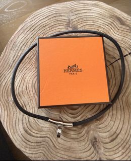 Hermes vintage leather bracelet choker necklace