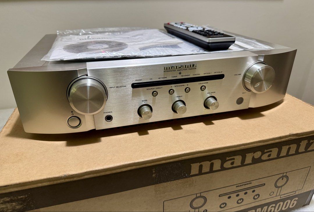 Marantz : PM 6006 HiFi Stereo Integrated Amplifier with full box and full original accessories (Silver) (Category: Soundbars, Speakers & Amplifiers) located in Singapore. Submitted by williamshz (Listing ID 1456909118, Image 2). Description: ▪️Local set and perfect working conditions (10/10) ▪️Full box full accessories as like day 1 purchase set ▪️Well known Award wining HiFi Stereo Amplifier with clear vocal and amazing sound stage ▪️Built-in DA