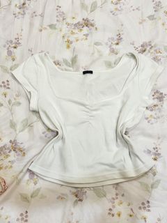 Brandy Melville White Cinched Top