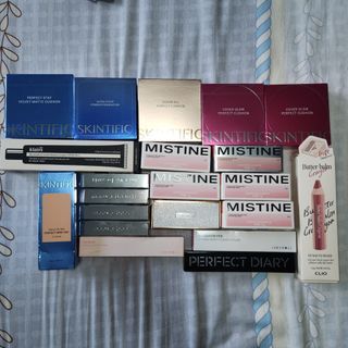 Cushion foundation, bb cream, skin tint, liquid blush, lip balm, lipstick
