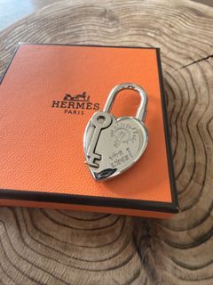 Hermes Paris Heart Padlock Charm with Key 2004