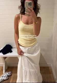 rare Brandy Melville eyelet tank butter yellow with bow