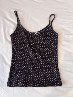 rare Brandy Melville eyelet tank floral brown
