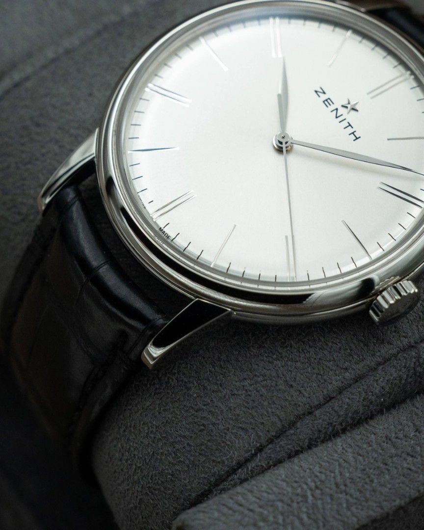 🔥VALUE🔥 Zenith Elite 6150 Stainless Steel 42mm Silver Dial 03.2770.6150 2017 Full Set Like New (Category: Watches) located in Singapore. Submitted by gdtimepieces (Listing ID 1456965914, Image 2). Description: ** Open to trades up/down! ** ** Shop Based ** Hi all, up for sales today is a Zenith Elite 6150, ref. 03.2770.6150. A superb and classy piece that checks all the boxes of a solid dress watch. Contemporarily sized at 42mm and boasting a 1