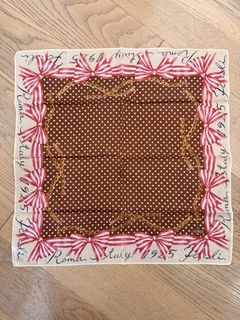 Fendi Silk Scarf Roma Italy 1925 Bow Chain Print